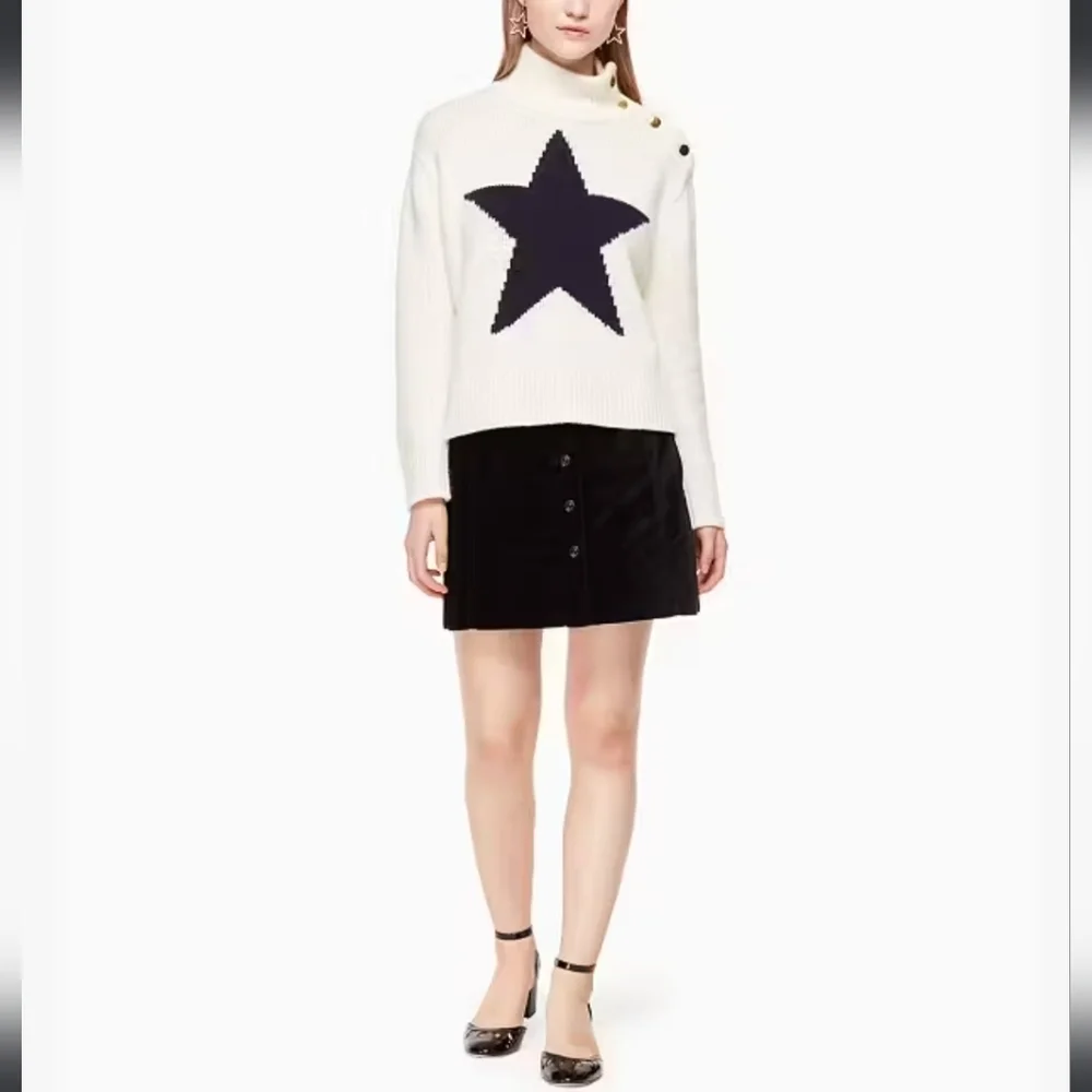 Kate Spade Star Turtleneck Sweater Size Large